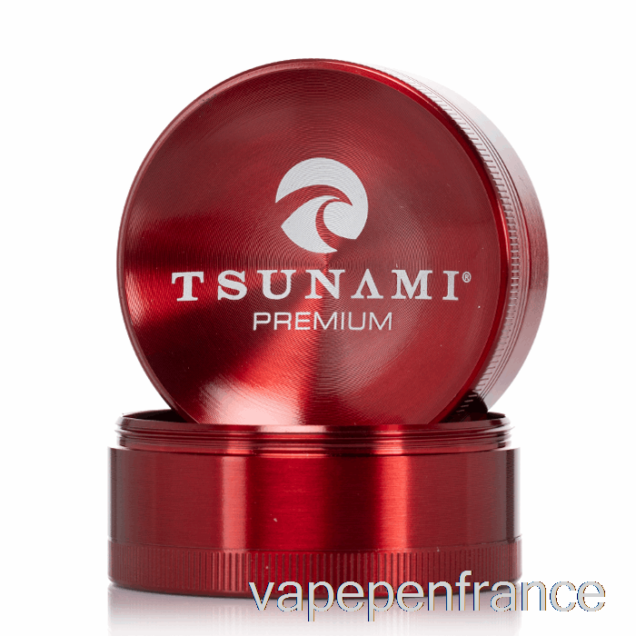 Tsunami 2,4 Pouces 4 Pièces Broyeur Supérieur Enfoncé Rouge (63 Mm) Stylo Vape
